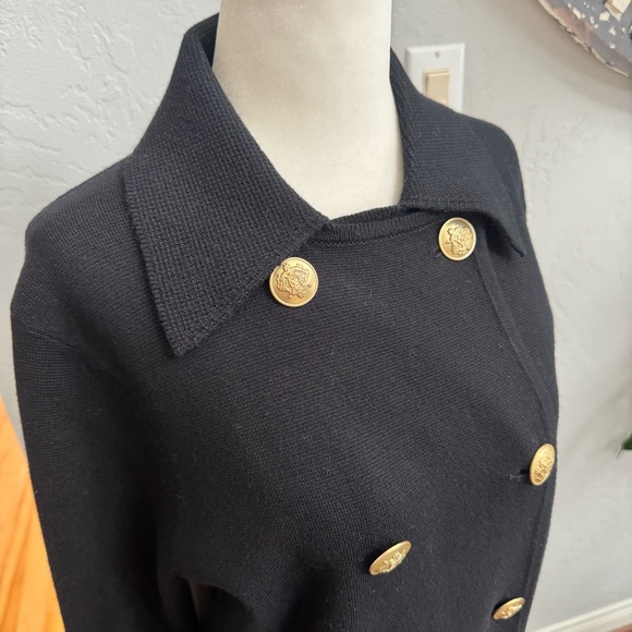 J. Crew Black Pea Sweater Coat with Gold Buttons - Picture 5 of 8